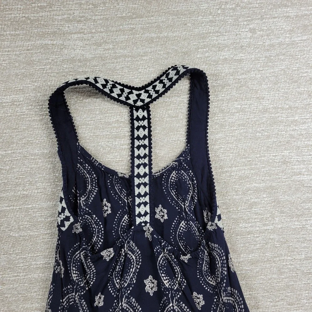 Abercrombie & Fitch Maxi Dress Womens XS Navy Racerback Tiered Empire Babydoll